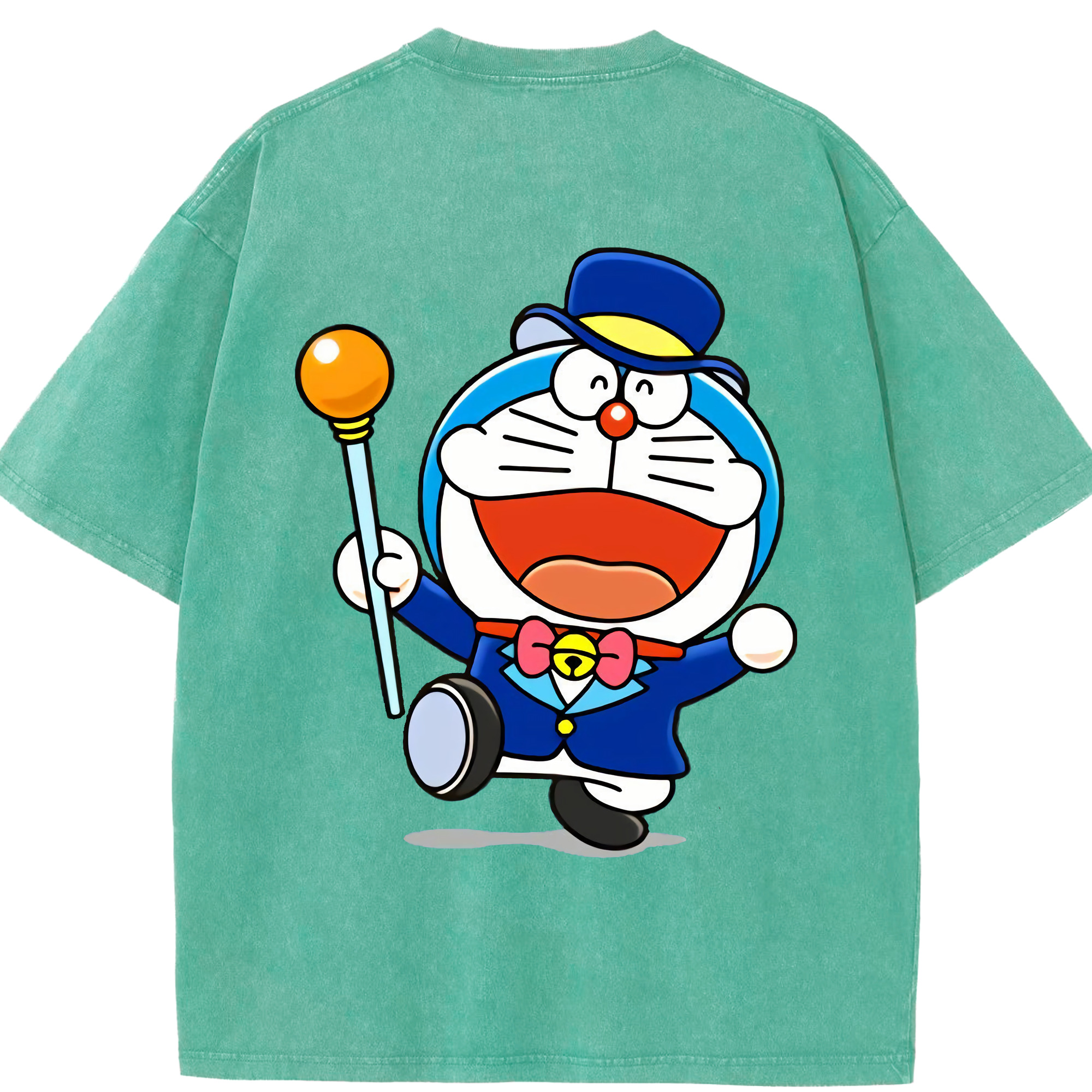 （画像用） ドラえもん Doraemon 綿100% ヴィンテージ風 半袖Tシャツ（背面プリント）